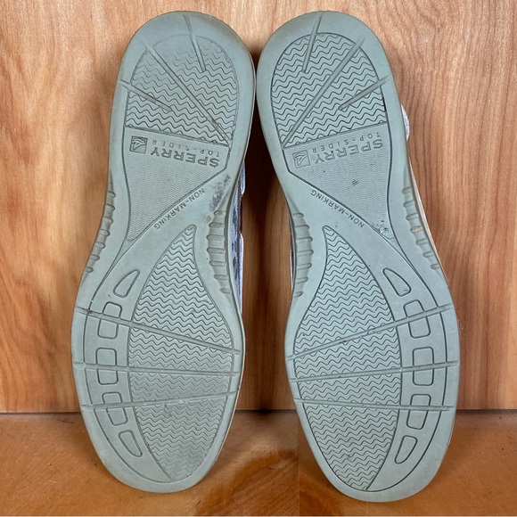 Womens 9 Sperry Angelfish Boat Shoes Metallic Silver Cheetah SEF1122 - Picture 7 of 8